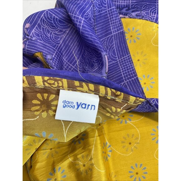 Darn‎ Good Yarn Reversible Sari Wrap Skirt -Mini size 4-12 purple gold BOHO - Picture 6 of 10